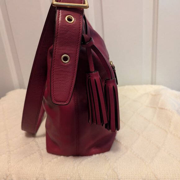 Coach legacy duffel burgundy Red Leather Shoulder strap converts to crossbody - Picture 5 of 15